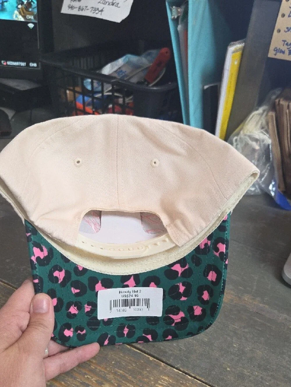 Pink & Green Leopard Howdy Darlin- Baseball Cap